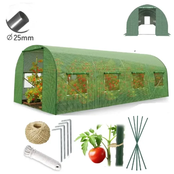 Теплиця 6х3х2 м 18 м² профіль 25 мм, Зелений - Image 2